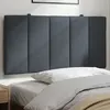 Image de vidaXL Coussin de Tête de Lit, Oreiller de Tête de Lit avec Bandes Auto-agrippantes, Coussin Rembourré Chambre à Coucher, 374656