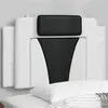 Image de vidaXL Hoofdbordkussen 90 cm kunstleer wit en zwart374773