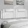 Image de Coussin de tête de lit blanc 180 cm similicuir