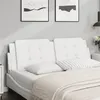Image de Coussin de tête de lit blanc 160 cm similicuir