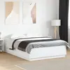 Image de vidaXL Cadre de Lit avec Lumières LED, Lit Double avec Sommier à Lattes, Lit Adulte de Chambre, Moderne, Blanc 150x200 cm 3209604