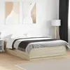 Image de vidaXL Cadre de Lit avec Lumières LED, Lit Double avec Sommier à Lattes, Lit Adulte de Chambre, Moderne, Chêne Sonoma 3209613