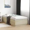 Image de vidaXL Cadre de Lit avec Lumières LED, Lit Double avec Sommier à Lattes, Lit Adulte de Chambre, Moderne, Chêne Sonoma 3209627