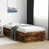 Image de vidaXL Cadre de Lit avec Lumières LED, Lit Double avec Sommier à Lattes, Lit Adulte de Chambre, Moderne, Chêne Fumé 100x200 3209629