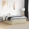 Image de vidaXL Cadre de Lit avec Lumières LED, Lit Double avec Sommier à Lattes, Lit Adulte de Chambre, Moderne, Chêne Sonoma 3209641