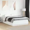 Image de vidaXL Cadre de Lit, Lit Double avec Sommier à Lattes, Lit Adulte, Meuble de Chambre à Coucher, Moderne, Blanc 150x200 cm 3209695