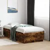 Image de vidaXL Cadre de Lit, Lit Simple avec Sommier à Lattes, Lit Adulte, Meuble de Chambre à Coucher, Moderne, Chêne Fumé 90x190 3209755