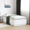 Image de vidaXL Cadre de Lit, Lit Simple avec Sommier à Lattes, Lit Adulte, Meuble de Chambre à Coucher, Moderne, Blanc 75x190 cm 3209758
