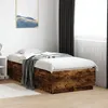 Image de vidaXL Cadre de Lit, Lit Simple avec Sommier à Lattes, Lit Adulte, Meuble de Chambre à Coucher, Moderne, Chêne Fumé 75x190 3209762