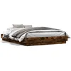 Image de vidaXL Bedframe met LED-verlichting gerookt eikenkleurig 140x200 cm3209797