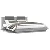 Image de vidaXL Bedframe met hoofdeinde bewerkt hout grijs sonoma 200x200 cm3209896