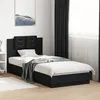 Image de vidaXL Cadre de Lit avec Tête de Lit, Lit Simple avec Sommier à Lattes, Lit Adulte de Chambre, Moderne, Noir 100x200 cm Bois 3209934