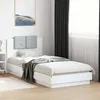 Image de vidaXL Cadre de Lit avec Tête de Lit, Lit Simple avec Sommier à Lattes, Lit Adulte de Chambre, Moderne, Blanc 90x200 cm Bois 3209940