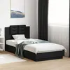 Image de vidaXL Cadre de Lit avec Tête de Lit, Lit Simple avec Sommier à Lattes, Lit Adulte de Chambre, Moderne, Noir 90x200 cm Bois 3209941