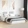 Image de vidaXL Cadre de Lit avec Tête de Lit, Lit Double avec Sommier à Lattes, Lit Adulte de Chambre, Moderne, Blanc 135x190 cm 3209954
