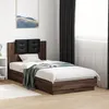 Image de vidaXL Bedframe met hoofdeinde bewerkt hout bruineikenkleur 90x190 cm3209974