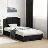 Image de vidaXL Cadre de Lit avec Tête de Lit, Sommier à Lattes, Lit Simple, Lit Adulte de Chambre à Coucher Intérieur, Moderne, Noir 3209976