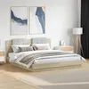 Image de vidaXL Bedframe met hoofdbord en LED sonoma eikenkleurig 200x200 cm3209984