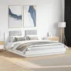 Image de vidaXL Cadre de Lit avec Tête de Lit et Lumières LED, Sommier à Lattes, Lit Double, Lit Adulte de Chambre à Coucher 3209996