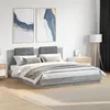 Image de vidaXL Bedframe met hoofdbord en LED grijs sonoma eiken 160x200 cm3210001