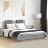 Image de vidaXL Bedframe met hoofdbord en LED-verlichting betongrijs 150x200 cm3210006