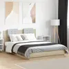 Image de vidaXL Cadre de Lit avec Tête de Lit et Lumières LED, Sommier à Lattes, Lit Double, Lit Adulte de Chambre à Coucher 3210012