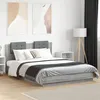 Image de vidaXL Bedframe met hoofdbord en LED grijs sonoma eiken 120x200 cm3210022
