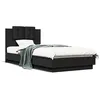Image de vidaXL Bedframe met hoofdbord en LED-verlichting zwart 100x200 cm3210025
