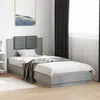 Image de vidaXL Bedframe met hoofdbord en LED-verlichting betongrijs 100x200 cm3210027