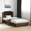 Image de vidaXL Bedframe met hoofdbord en LED bruin eikenkleur 90x200 cm3210037