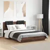 Image de vidaXL Bedframe met hoofdeinde en LED bruin eikenkleur 135x190 cm3210051