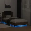 Image de vidaXL Bedframe met hoofdbord en LED bruin eikenkleur 75x190 cm3210072