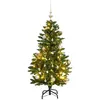 Image de vidaXL Sapin de Noël Artificiel Articulé 150 LED et Boules, Arbre de Noël avec Support, Décoration de Fête avec Lumières Vacance, 150 cm