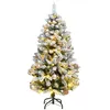 Image de vidaXL Sapin de Noël Artificiel Articulé 150 LED et Boules, Arbre de Noël avec Lumières, Décoration de Fête Vacance Intérieur Extérieur, 150 cm