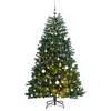 Image de vidaXL Sapin de Noël Artificiel Articulé 300 LED et Boules, Arbre de Noël avec Lumières, Décoration de Fête Vacance Intérieur Extérieur, 240 cm