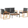 Image de vidaXL Salon de Jardin avec Coussins 4 pcs, Sièges de Patio, Ensemble de Meubles, Mobilier de Terrasse Arrière-cour 365858