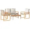 Image de vidaXL Salon de Jardin avec Coussins 4pcs, Sièges de Patio, Ensemble de Meubles, Mobilier de Terrasse Extérieur, mélange 365859