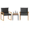 Image de Salon de jardin Vidaxl resine tressee noir 3 pieces 38.0 x 38 x 42 2 personnes
