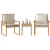 Image de Rotin Vidaxl beige salon de jardin 3 pieces
