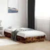 Image de vidaXL Cadre de Lit, Lit Simple avec Sommier à Lattes, Lit Adulte, Meuble de Chambre à Coucher, Moderne, Chêne Fumé 90x190 839634