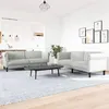 Image de Canape angle fixe vidaxl 3 places en velours gris 77 x 182 x 74 cm