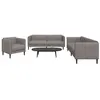 Image de vidaXL 3-delige Loungeset stof taupe3209234