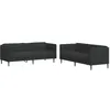 Image de Salon de jardin modulable Vidaxl bois massif noir 2 pieces