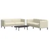 Image de Canape droit vidaxl 3 places en tissu beige 76.5 x 176 x 74.5 cm