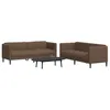 Image de Ensemble de canapés 2 pcs marron tissu