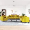 Image de vidaXL 3-delige Loungeset met kussens fluweel geel3209253
