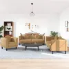 Image de vidaXL 3-delige Loungeset met kussens fluweel bruin3209256