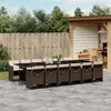 Image de vidaXL Ensemble à manger de jardin avec coussins 13 pcs marron rotin 3210585