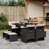 Image de vidaXL Ensemble à Manger de Jardin avec Coussins 9 pcs, Table et Chaises à Dossier Rabattable, Meubles d'Extérieur Patio 3210594