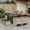 Image de vidaXL Ensemble à Manger de Jardin avec Coussins 9 pcs, Chaises et Table de Patio, Meubles de Terrasse Extérieur, Gris Clair 3210599